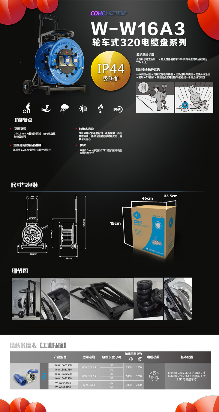 W-W16A3/轮车320电缆盘