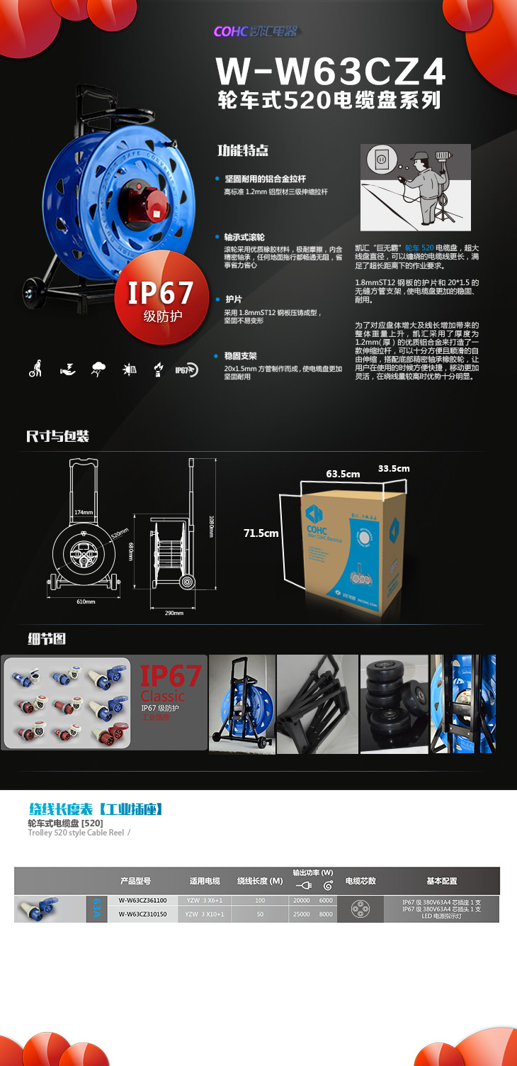 W-W63CZ5/轮车520电缆盘